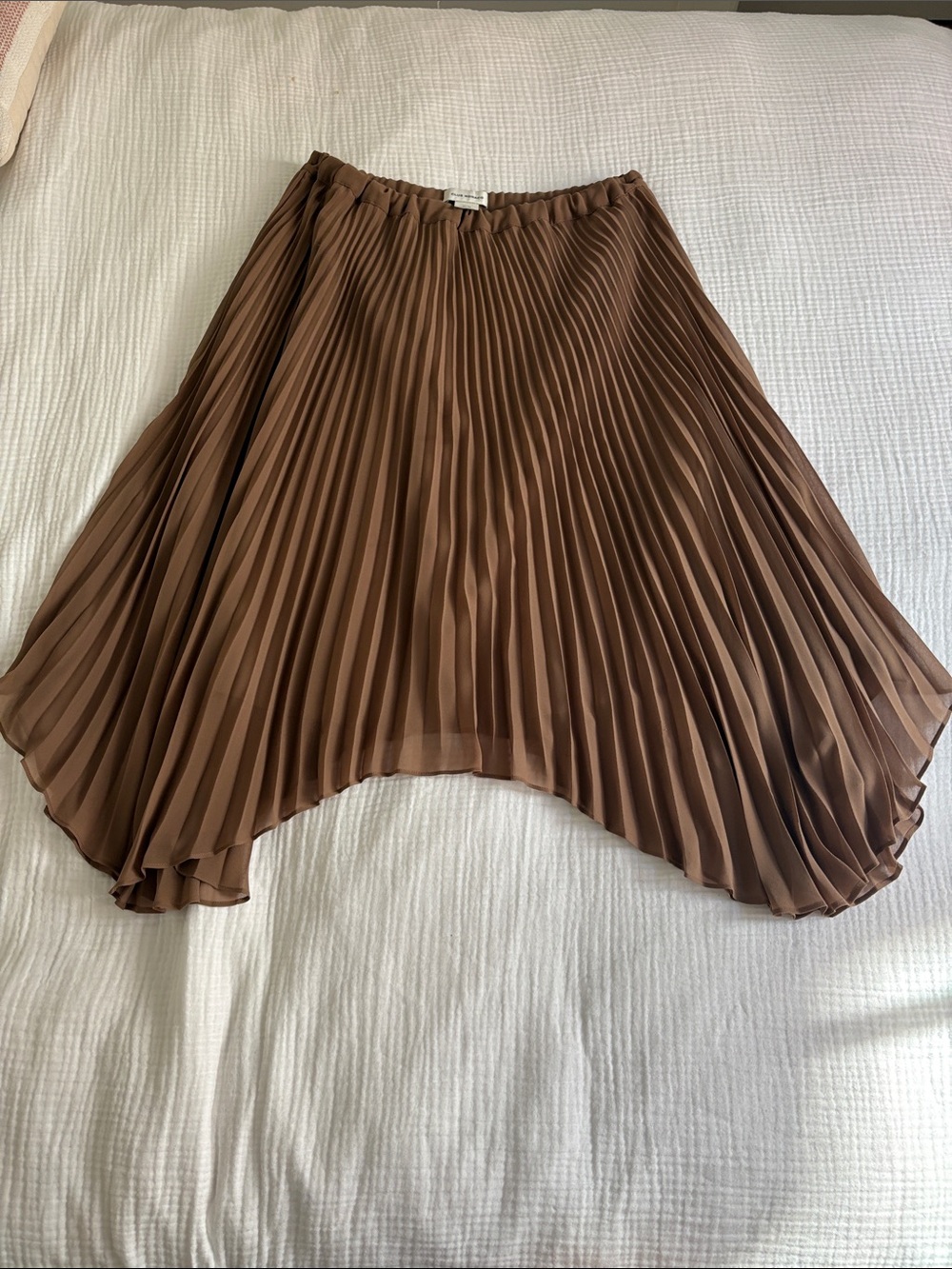 Club Monaco Brown Asymmetrical Pleated Skirt
